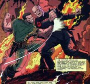 Nick Fury battles Baron Strucker in Cherbeaux France circa 1944 from Fury Vol 1 1