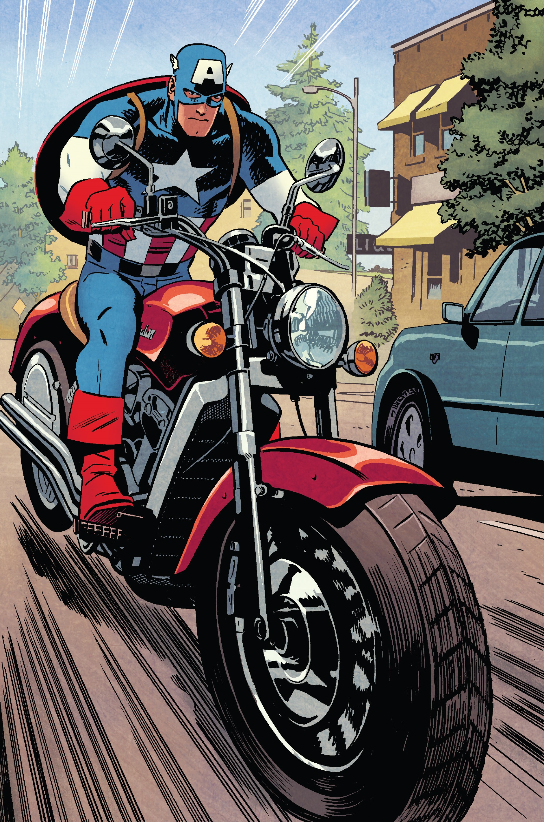 captain america on bike