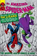 O Incrível Homem-Aranha #6 ""Cara a Cara com... o Lagarto!"" (Novembro de 1963) (Primeira aparição e origem do Lagarto)
