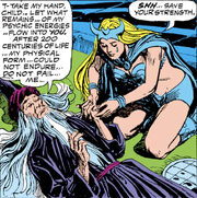 Jennifer Kale (Earth-616) and Dakimh (Earth-616) from Giant-Size Man-Thing Vol 1 3 001