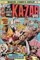 Ka-Zar (Vol. 2) #13 "The Skull of the Lizard-Man!" Release date: September 9, 1975 Cover date: December, 1975