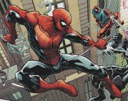 Flashback com o Homem-Aranha e o Aranha Escarlate de O Espetacular Homem-Aranha (Vol. 3) #1