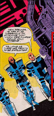 Dmitri Petrovich (Earth-616), Fritz Sablinov (Earth-616), Genesis Coalition (Earth-616), Ivan Trefkov (Earth-616) from Silver Sable and the Wild Pack Vol 1 8 001