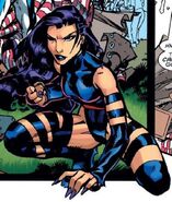 Psylocke kneeling.