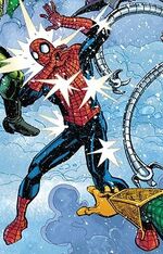 Spider-Man's enemies hit him with snowballs (Earth-14702)