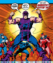 Clinton Barton (Earth-616) and Avengers (Earth-616) from Avengers Vol 1 109 cover