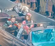 John F. Kennedy (Earth-6160), Howard Stark (Earth-6160) and Jacqueline Bouvier (Earth-6160) from Ultimates Vol 3 2 001