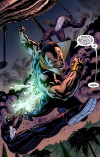 Leslie Dean (Earth-616) and Frank Dean (Earth-616) battling Namor McKenzie (Earth-616) from Iron Man Legacy Vol 1 10 001