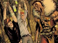 Sergei Kravinoff (Earth-6160), Peter Parker (Earth-6160) and Harold Osborn (Earth-6160) from Ultimate Spider-Man Vol 3 12 001