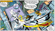 Fantastic Four (Earth-616) assist Norrin Radd (Earth-616) in escaping Earth from Silver Surfer Vol 2 1 001