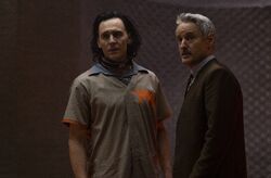 Loki Laufeyson (Earth-TRN732) and Mobius M. Mobius (Earth-TRN870) from Loki (TV series) Season 1 1