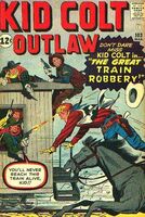 Kid Colt Outlaw #103 "The Great Train Robbery!" Release date: December 12, 1961 Cover date: March, 1962