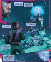 Reed Richards (Earth-616), Franklin Richards (Earth-616), and Owen Reece (Earth-616) from Ultimates Vol 2 5 001