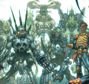 An insane Forge tries to create new mutants