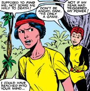 With Dani, moments after scaring her From New Mutants #8