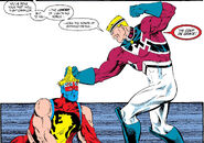 Fighting his Earth-597 counterpart Hauptmann Englande From Excalibur #10