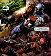 Peter Parker (Earth-616) Captain America saves Spider-Man's life from the Hulk from Fallen Son the Dead of Captain America Vol 1 4