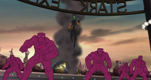 Samuel Sterns (Earth-12041) and Humanoid (Leader) from Marvel's Avengers Assemble 001