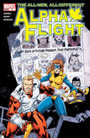 Alpha Flight (Vol. 3) #9 "Days of Future Present, Past Participle! (Part 1)" Release date: November 3, 2004 Cover date: January, 2005