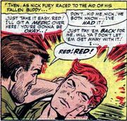 Nick Fury's last moments with Red Hargrove from Sgt. Fury Vol 1 34