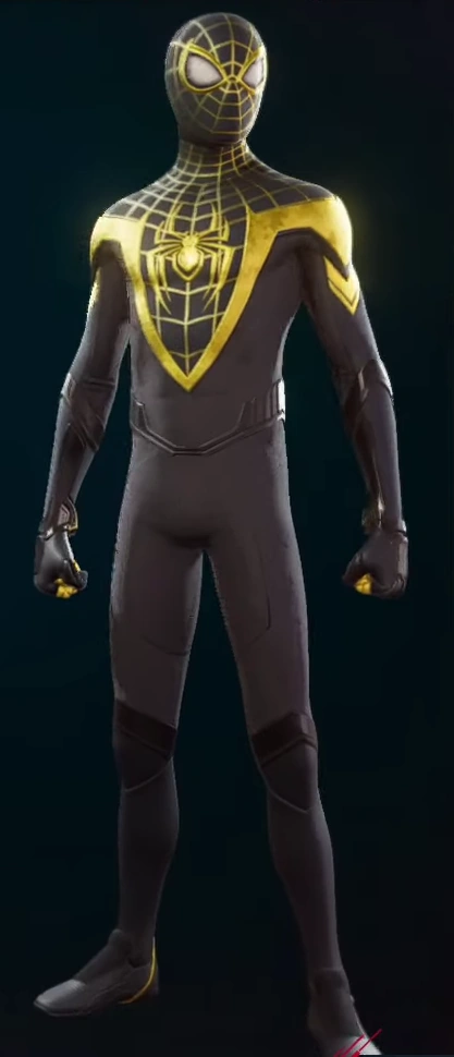 Miles morales black and gold suit Clearance