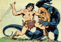 Beowulf (Earth-616) and the Beast-God (Earth-616) from Tower of Shadows Vol 1 6 0001