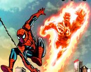 Peter Parker (Earth-616) and the Human Torch from Spider-Man Human Torch Vol 1 1