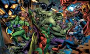 Fighting the Avengers and other heroes From Immortal Hulk #49