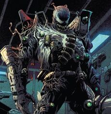 Edward Brock (Earth-616), Venom (Symbiote) (Earth-616) and Tyrannosaurus (Symbiote) (Earth-616) from Venom Vol 4 6 001