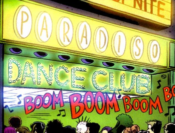 Paradiso Dance Club from Daredevil vs. Punisher Vol 1 3 0001