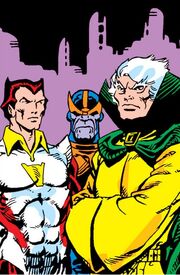 A'Lars (Earth-616), Eros (Earth-616) and Thanos (Earth-616) from Avengers Annual Vol 1 7 001