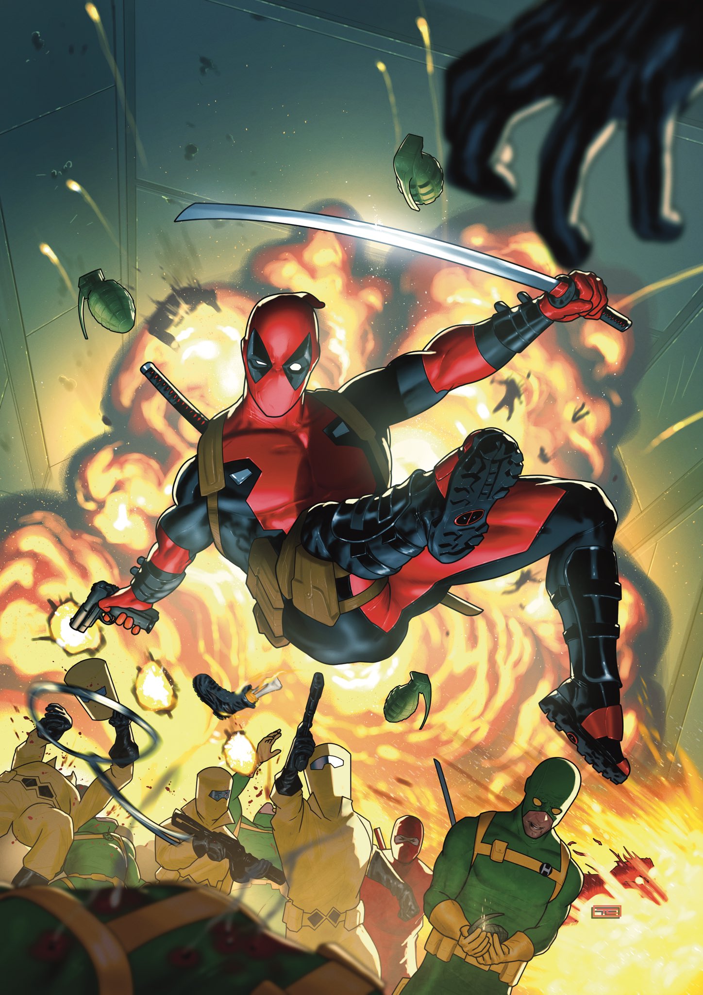 Deadpool, black, cartoon, cool, hero, marvel, red, HD phone wallpaper |  Peakpx