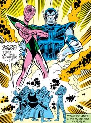 Kubik (Earth-616) and Shaper of Worlds (Earth-616) from Fantastic Four Vol 1 319 001