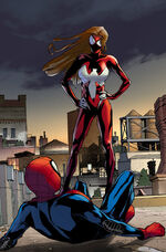 Miles Morales (Earth-1610) and Jessica Drew (Spider-Clone) (Earth-1610) from Ultimate Comics Spider-Man Vol 1 4 0001