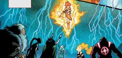 Avengers (1,000,000 BC) (Earth-616) and Gaea (Earth-616) from Avengers 1,000,000 B.C. Vol 1 1 001