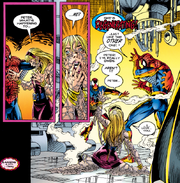 Peter Parker (Earth-616), Gwen Stacy Clone (Earth-616), and Ben Reilly (Earth-616) from Spider-Man Vol 1 56 001