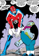 Tweedledope used a mind-switching device to swap bodies with Captain Britain in Excalibur #4