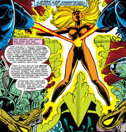 Carol Danvers (Earth-616) and Brood (Race) from Uncanny X-Men Vol 1 163 001