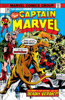 Captain Marvel #39 "The Trial of the Watcher" Release date: April 15, 1975 Cover date: July, 1975