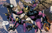 Skrulls using their shape-shifting to fly