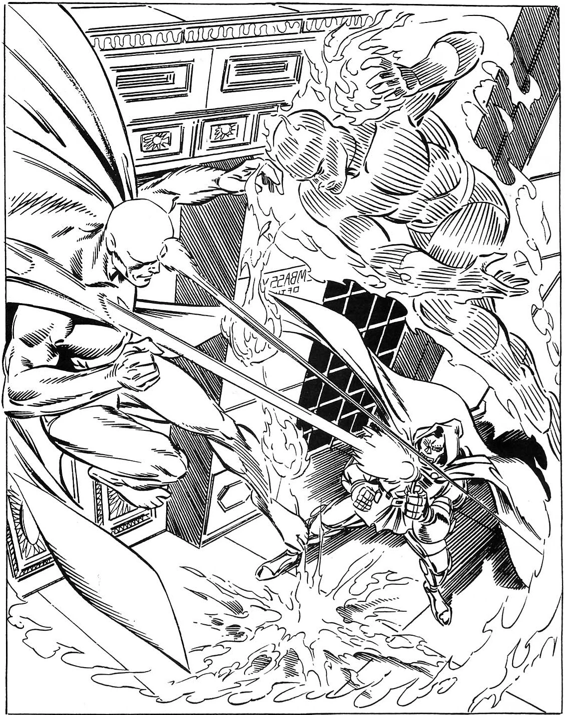 Doombot, Jim Hammond (Earth-74924), and Vision (Earth-74924) from Deeds of Doom 001