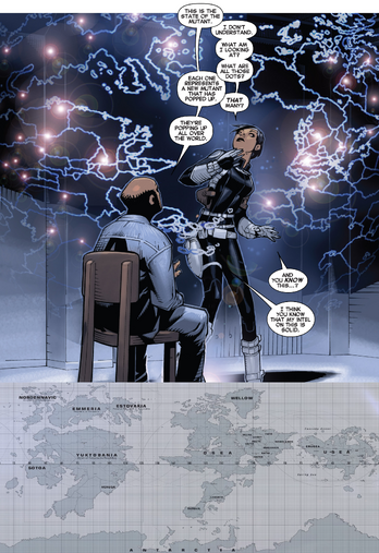 Max Eisenhardt (Earth-616) and Maria Hill (Earth-616) from Uncanny X-Men Vol 3 1 001