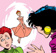 Usando sus poderes para visualizar el vestido de ensueño de Rahne De New Mutants #55