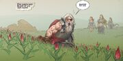 Thor Odinson (Earth-14412), Frigg Wodendottir (Earth-14412), Ellisiv Wodendottir (Earth-14412) and Atli Wodendottir (Earth-14412) from Thor God of Thunder Vol 1 23 001