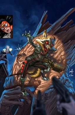 Spider-Woman Vol 5 1 Rocket Raccoon and Groot Variant Textless