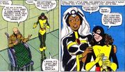 Charles Xavier (Earth-616), Ororo Munroe (Earth-616), and Katherine Pryde (Earth-616) from X-Men Vol 1 139 001