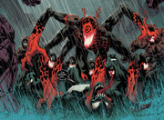 Miles Morales (Earth-1610), Miles Morales' Symbiote (Earth-616), Edward Brock (Earth-616), and Venom (Symbiote) (Earth-616) from Absolute Carnage Vol 1 3 001