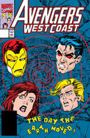 Available Avengers West Coast #58 "Why?" Release date: March 6, 1990 Cover date: May, 1990