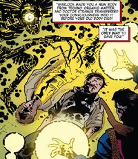 Franklin Richards (Earth-19121), Stephen Strange (Earth-19121), and Warlock (Earth-19121) from Marvel Zombies Resurrection Vol 2 4 001