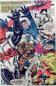 Micronauts (Earth-616) and Fantastic Four (Earth-616) from Micronauts Vol 1 16 001